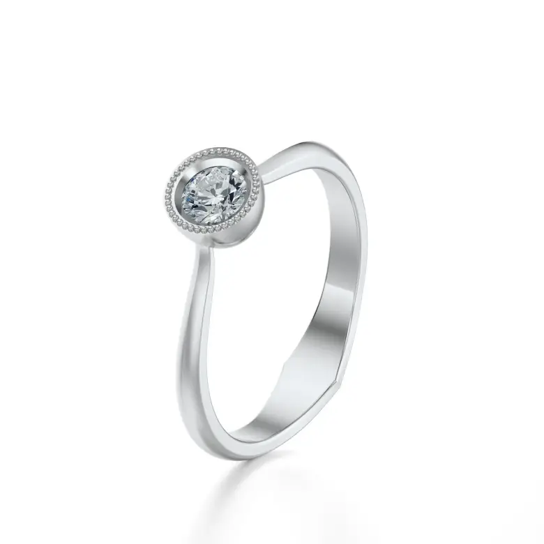 Pierścionek z białego złota z diamentem